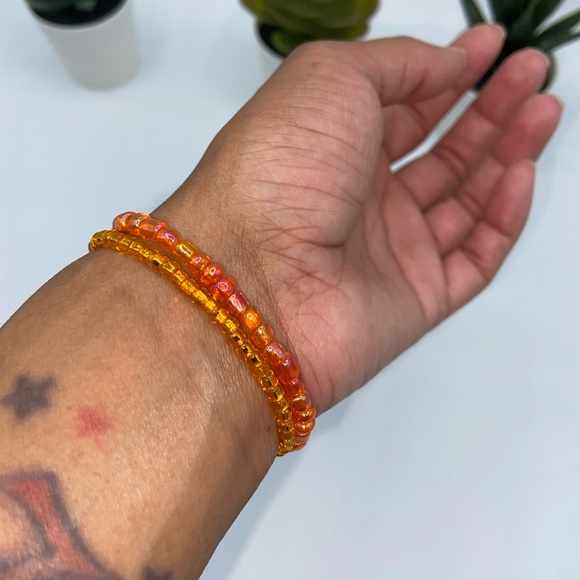 Handmade Trendy Y2K Inspired Glass Seed Bead Bracelet Set - Picture 4 of 7